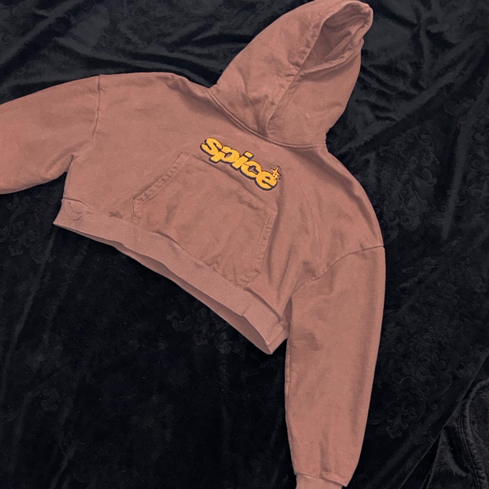Spice Graphic Cropped Hoodie